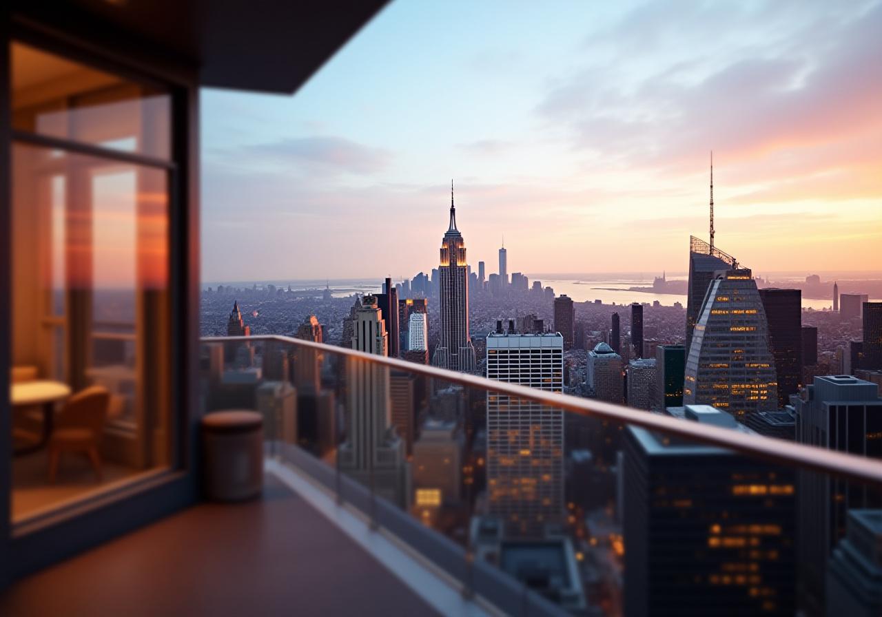 New York Skyline from Milton Street Luxury Hotel